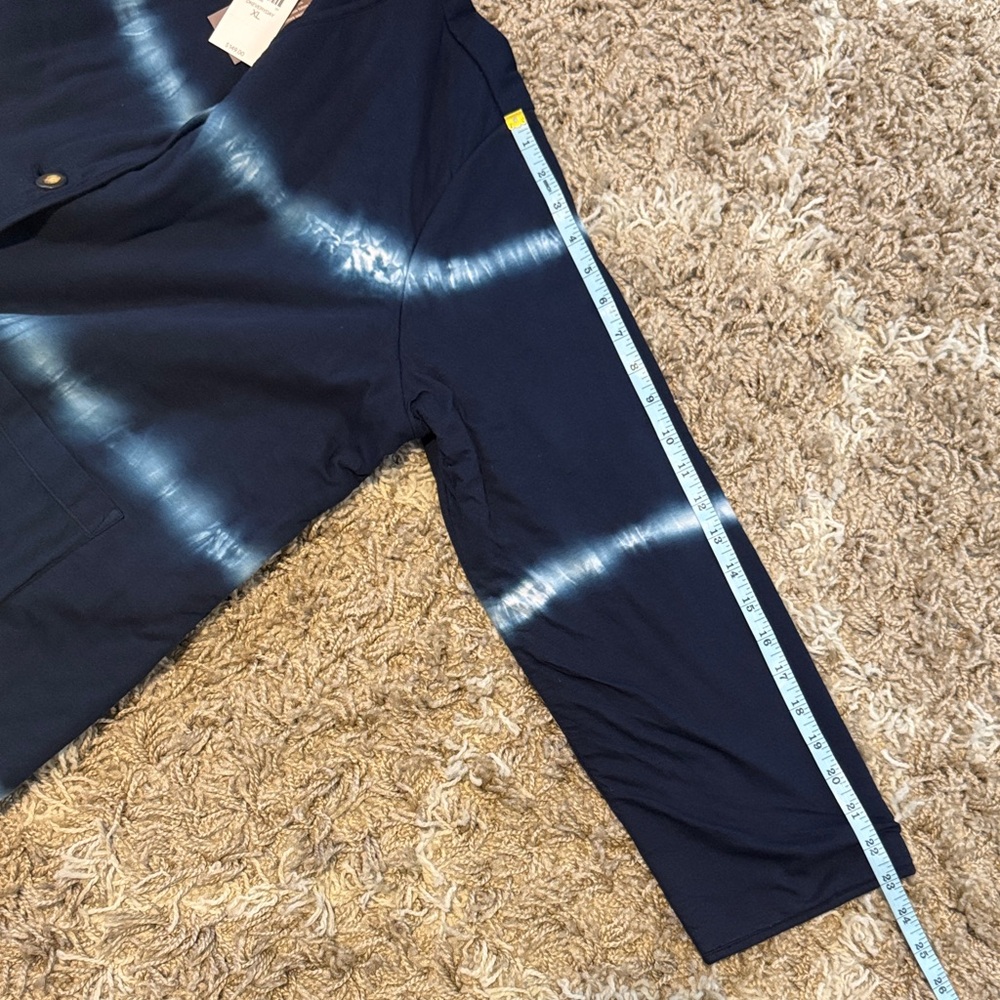NWT J. Jill Pure Jill Navy Blue Tie-Dye Button-Up Cardigan size XL - Picture 16 of 17